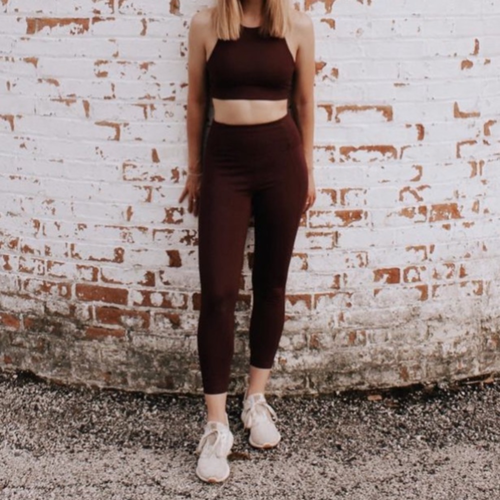 Girlfriend Collective Plum Colored Yoga Pants